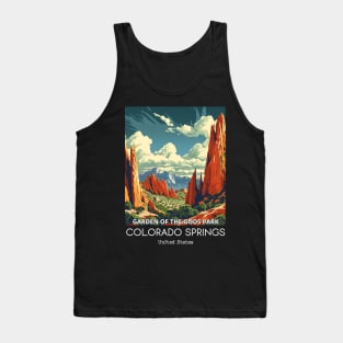 A Vintage Travel Illustration of the Garden of the Gods Park - Colorado - US Tank Top